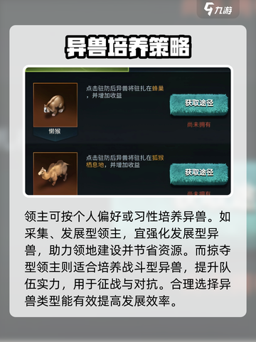 《野兽领主》新世界异兽培养秘籍🔥快速养成超强异兽！截图4