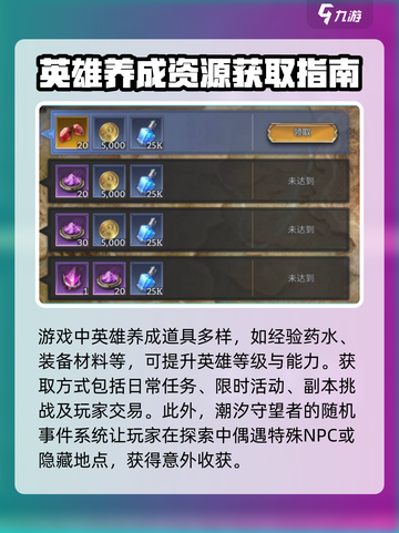 潮汐守望者🔥英雄养成必备道具全解析🎮截图2