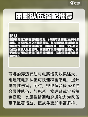 绝区零丽娜配队攻略介绍截图3