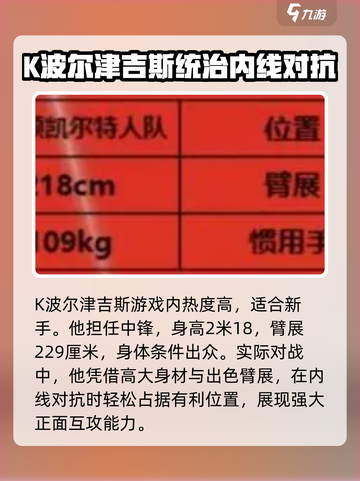 美职篮全明星K波尔津吉斯怎么样介绍截图2
