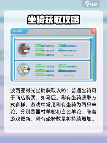 波西亚时光坐骑怎么获得介绍截图2