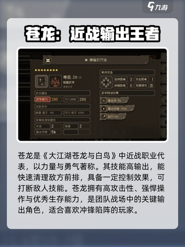 大江湖之苍龙与白鸟职业是什么介绍截图2
