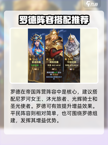 帝国与魔法国王罗德🔥最强阵容搭配攻略来啦！截图4