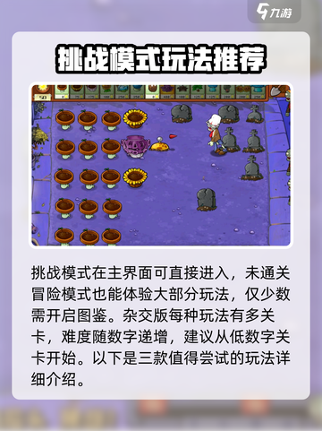 植物大战僵尸杂交版🔥挑战模式玩法大揭秘！游戏技巧全攻略🎉截图2