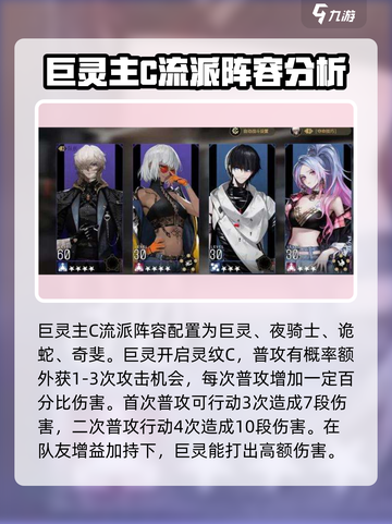 非匿名指令巨灵阵容怎么组队介绍截图3