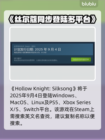 🎮空洞骑士丝之歌Steam英文名曝光！截图2