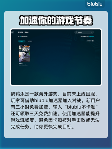 鹅鸭杀🎉加速器推荐，玩鹅鸭杀必看！截图3