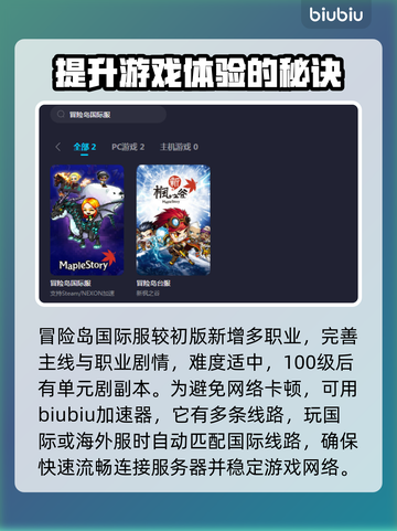 冒险岛国际服加速器推荐，玩游戏不卡顿⚡截图2