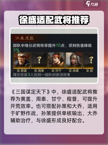 三国谋定天下🔥徐盛获取及玩法大全！💥截图3