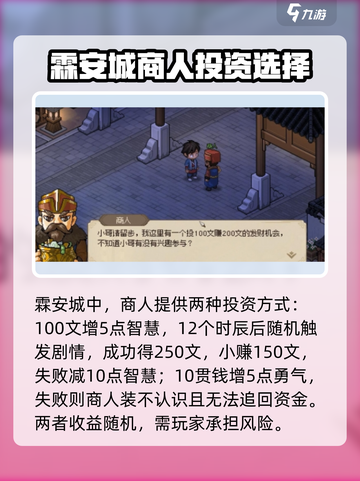 大侠立志传霖安城商人投资攻略介绍截图2