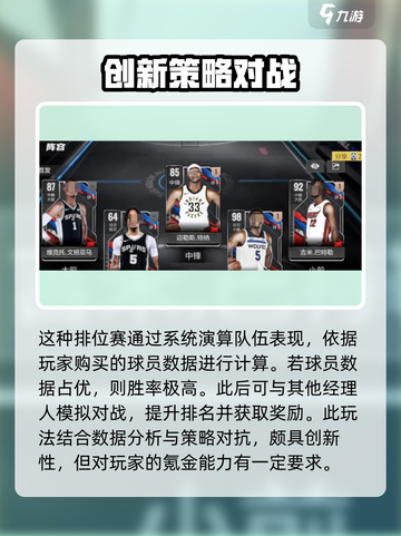 美职篮全明星经理排位怎么玩介绍截图4