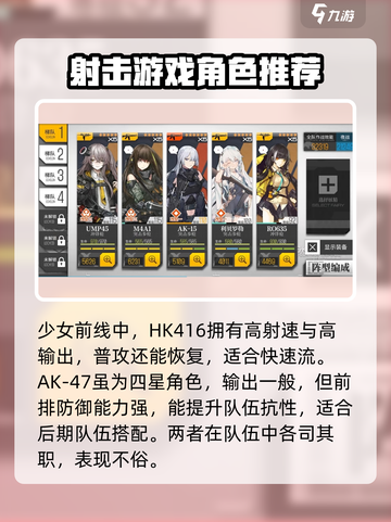 少女前线值得练的四星角色有哪些介绍截图2