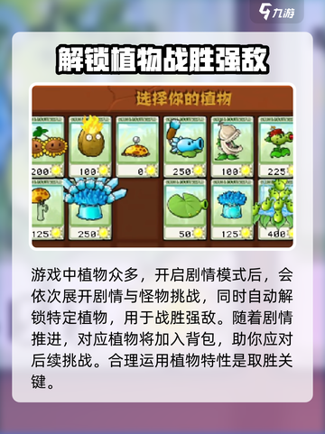 植物大战僵尸杂交版怎么解锁植物介绍截图2
