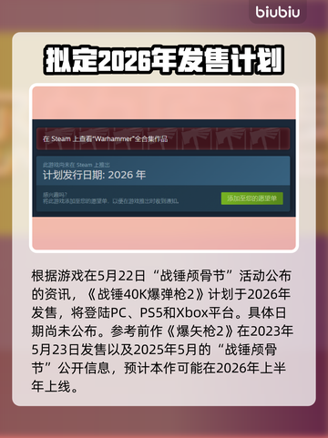 战锤40K爆弹枪2上线时间🔥方头括号标题速览💥截图2