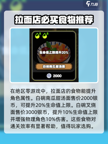 绝区零各种食物哪个好介绍截图2