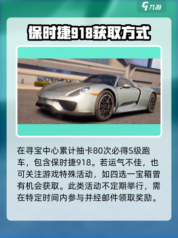 极品飞车集结保时捷918怎么获得介绍截图3