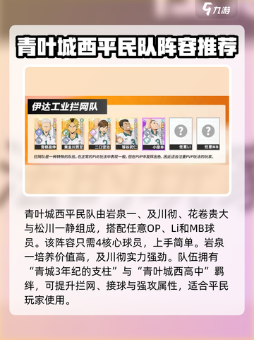 排球少年手游开服配队推荐介绍截图3
