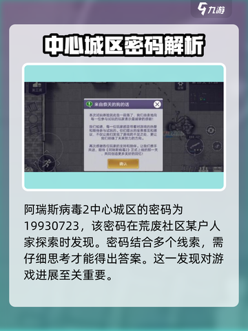 阿瑞斯病毒2中心城区密码是多少介绍截图2
