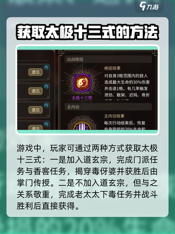 大侠立志传太极十三式怎么获得介绍截图2