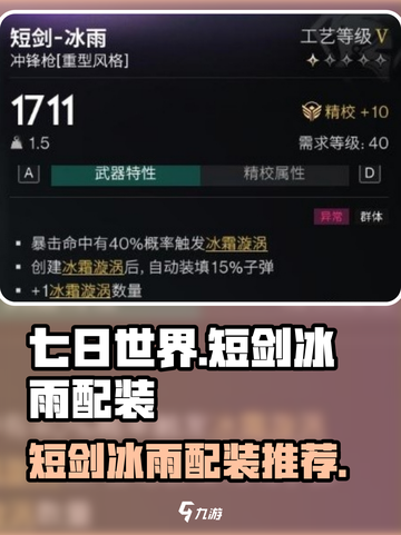七日世界🔥短剑冰雨配装攻略分享！✨截图1