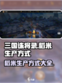 三国诛将录稻米怎么生产介绍
