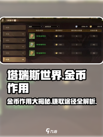 塔瑞斯世界🔥金币作用大揭秘！玩家必看👇截图1