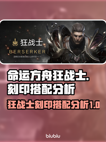命运方舟🔥狂战士刻印最佳搭配详解！💥截图1