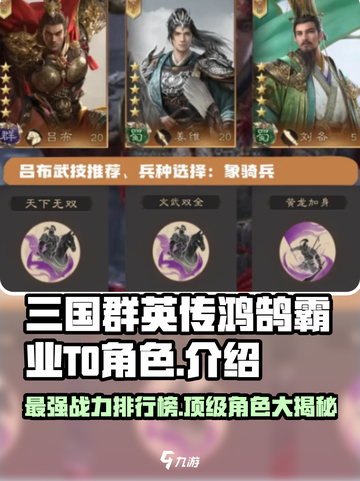 三国群英传鸿鹄霸业t0角色有哪些介绍截图1