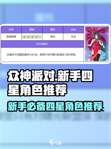 众神派对🔥四星新手必备角色推荐！🎉截图1