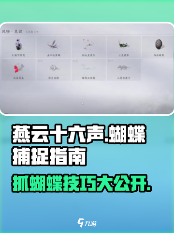 燕云十六声🔥抓蝴蝶攻略💎蝶舞翩跹等你来捉！截图1