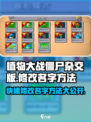 植物大战僵尸杂交版 修改名字方法🌟游戏技巧大公开！