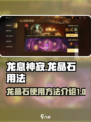 龙息神寂龙晶石怎么用介绍