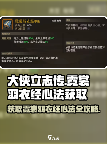 大侠立志传🔥霓裳羽衣经心法获取攻略🌟截图1