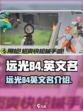 远光84英文名大起底！游戏党必看⚡