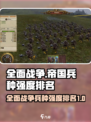 全面战争帝国兵种排名一览介绍