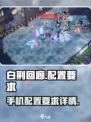 白荆回廊配置要求手机多高介绍