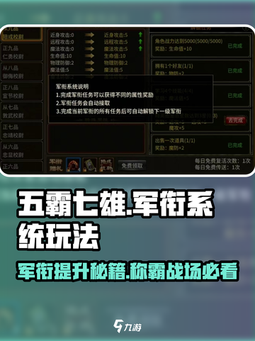 五霸七雄🔥军衔飙升秘籍，玩转军衔系统🎉截图1