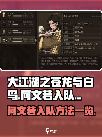 大江湖之苍龙与白鸟何文若怎么入队介绍截图1