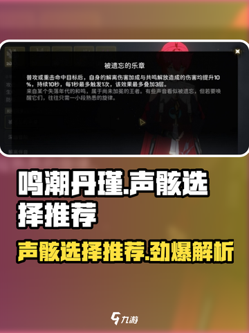 鸣潮🔥丹瑾声骸最佳选择攻略来啦！新手必看👇截图1