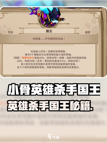 《小骨英雄杀手国王通关秘籍💥》截图1