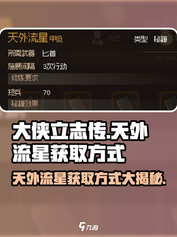大侠立志传天外流星怎么获取介绍截图1