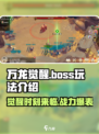 万龙觉醒boss玩法介绍
