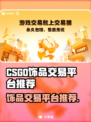 CSGO饰品交易平台推荐，轻松赚取游戏💰