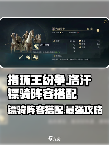 《指环王纷争》洛汗镖骑🔥最强阵容搭配攻略来啦！截图1