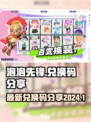 泡泡先锋兑换码2024介绍