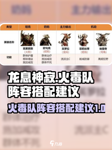 龙息神寂🔥平民火毒队阵容搭配攻略✨截图1