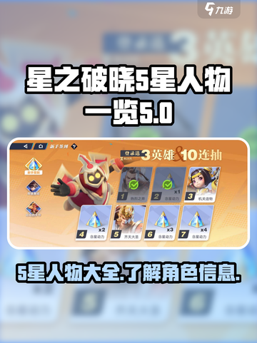 星之破晓：5星人物大起底，🔥必看！截图1