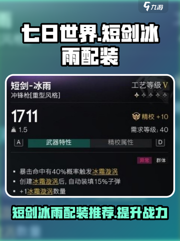 七日世界短剑冰雨配装攻略介绍截图1