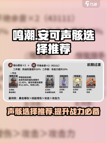 鸣潮🔥安可声骸最佳选择攻略来了！💥截图1