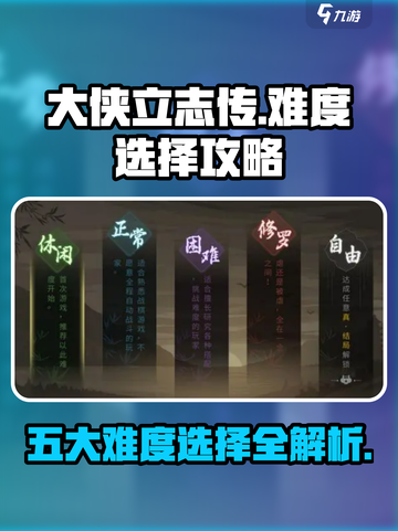 大侠立志传五大难度选择攻略介绍截图1